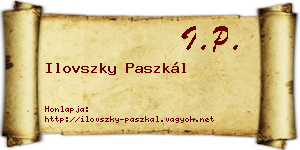 Ilovszky Paszkál névjegykártya